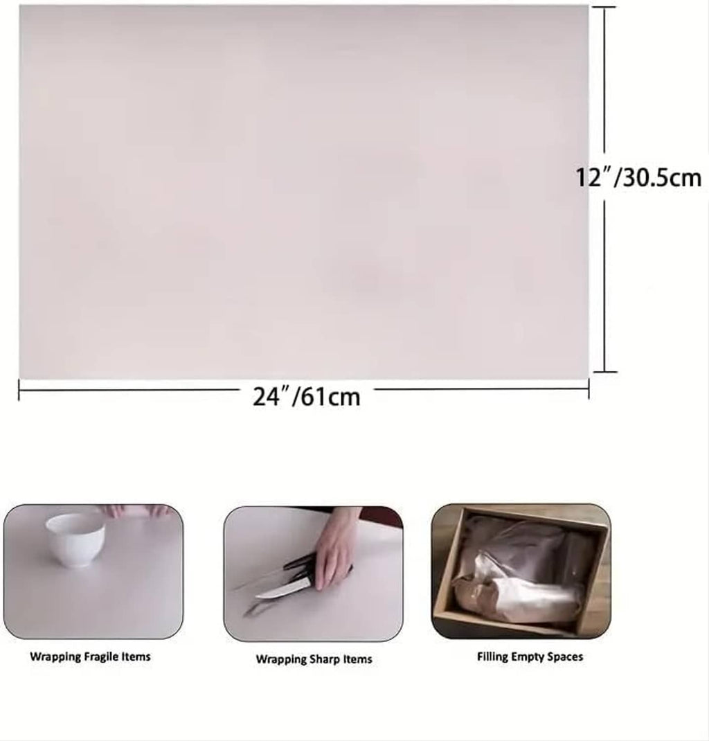White packing paper sheet with dimensions 24 x 12 in for wrapping