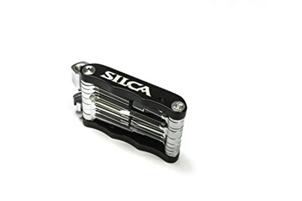 SILCA multi-tool compact design with black body and multi-piece metal tool set visible