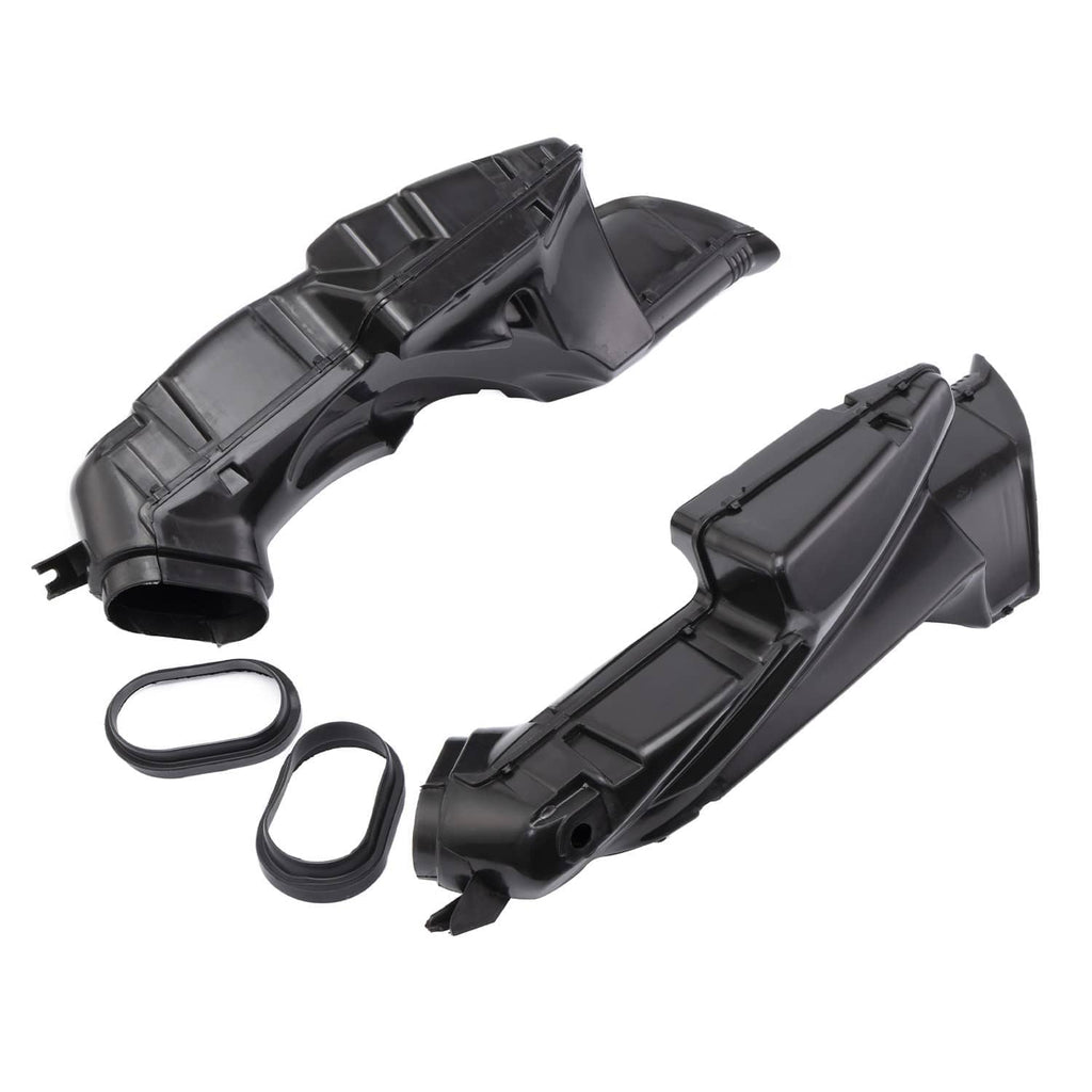 Black ram air intake duct covers with molded channels and included O-ring gaskets