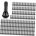 Black snap-in rubber tire valve stems set, 150-pack