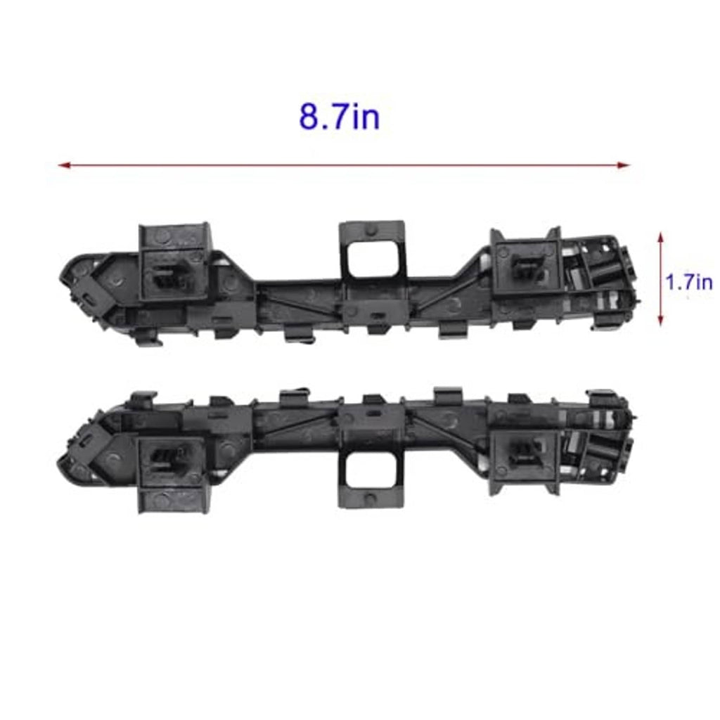 Black front bumper bracket, size marked 8.7 in long with end mounting blocks