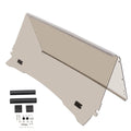 Tinted golf cart flip windshield windscreen with aluminum frame, beige panel