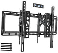 Full motion TV wall mount with black metal rails and adjustable articulating arms