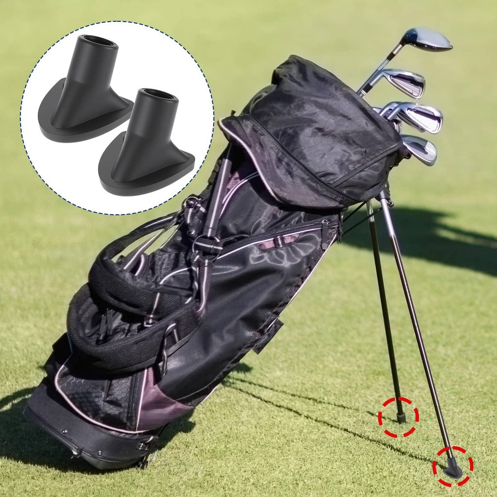 Black golf bag stand replacement feet, molded base for stand legs