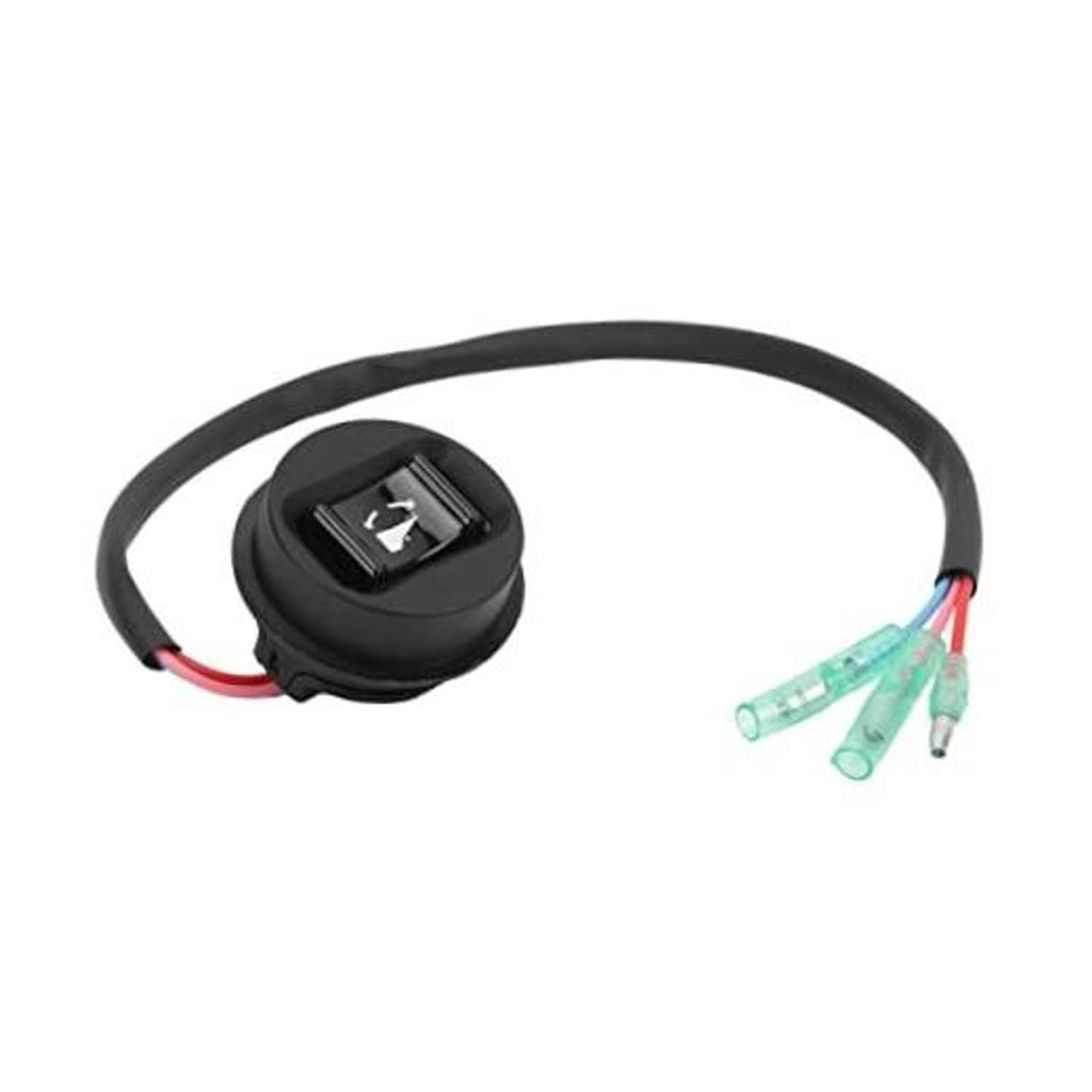 Trim tilt switch assembly with black rocker button and 3-pin wiring leads