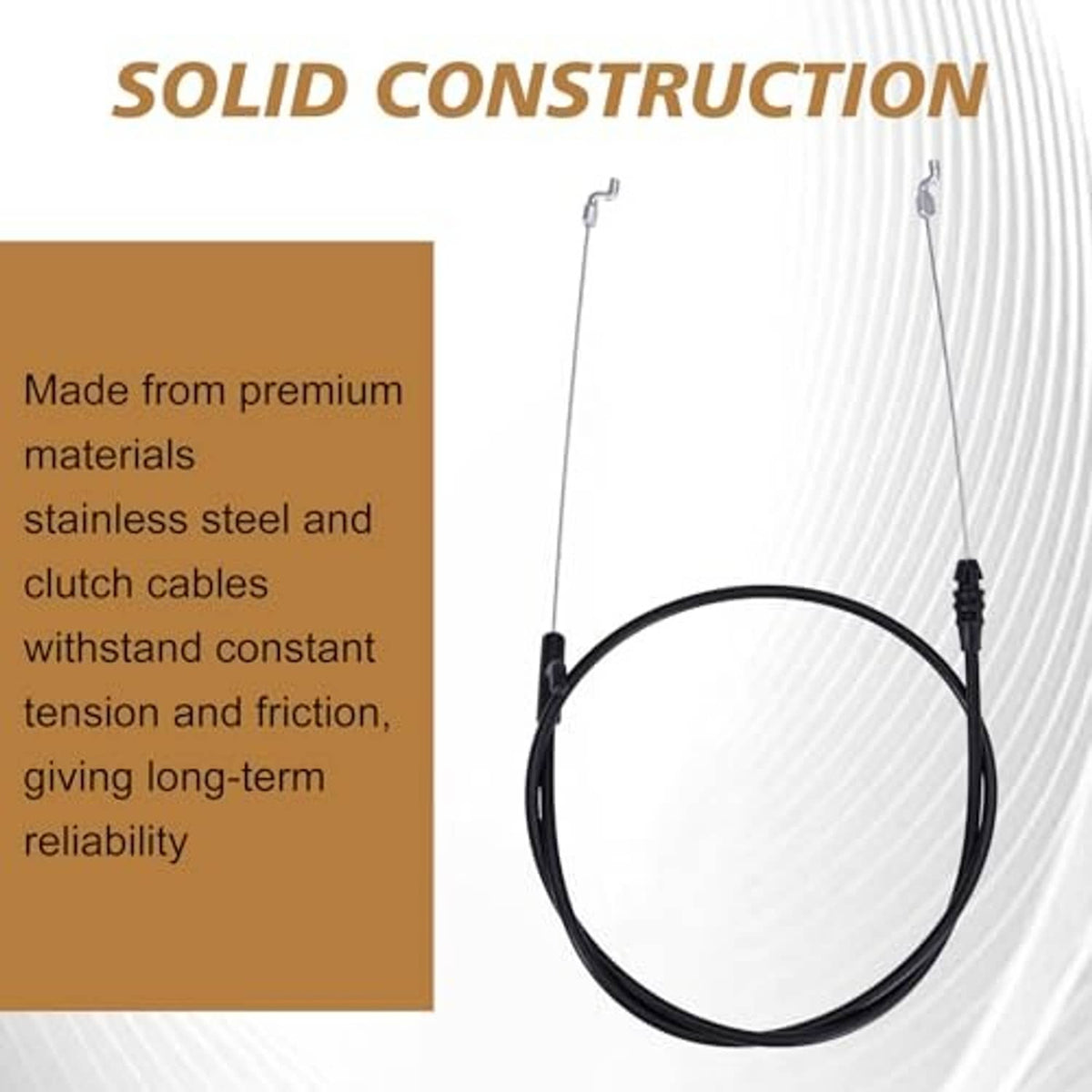 Looped control cable with spring clips and cable end fittings