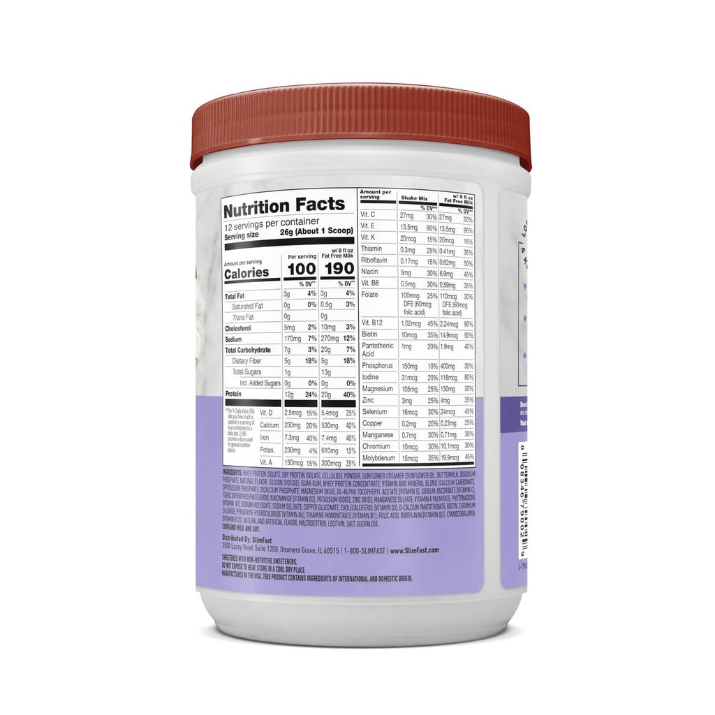 High-protein vanilla cream tub back Nutrition Facts table