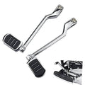 Chrome heel-toe shift pegs with black rubber foot pads and front/rear levers