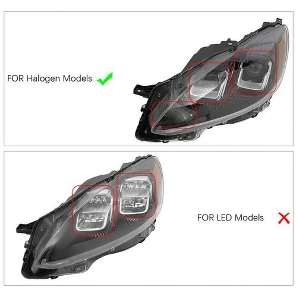 Right-side halogen headlight with clear reflector housing and amber light section