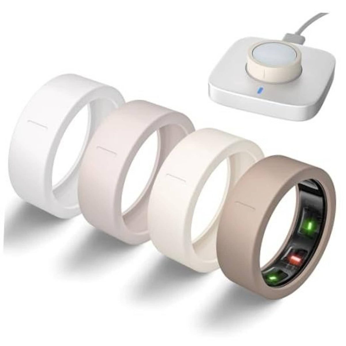 Ultra-thin ring cover set in white, milk brown, khaki, and starlight finishes