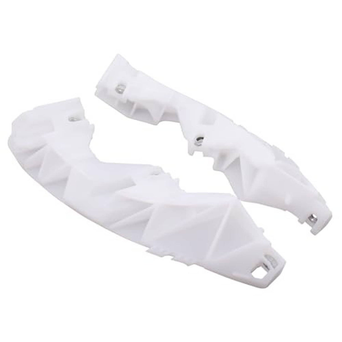 Front bumper bracket stiffener kit, white plastic braces with mounting points and holes