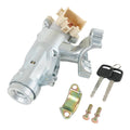 Ignition switch cylinder assembly with two keys, silver metal and beige connector