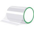 Clear door scratch protector film, rolled with green edging