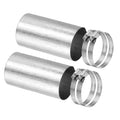 Galvanized 2.4 in duct connectors with metal hose clamps, silver set of 2