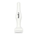 Incellice titanium microneedle stamp with safety cap removed, face needle head