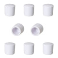White rubber door stop bumper tips, cylindrical caps (8-pack)