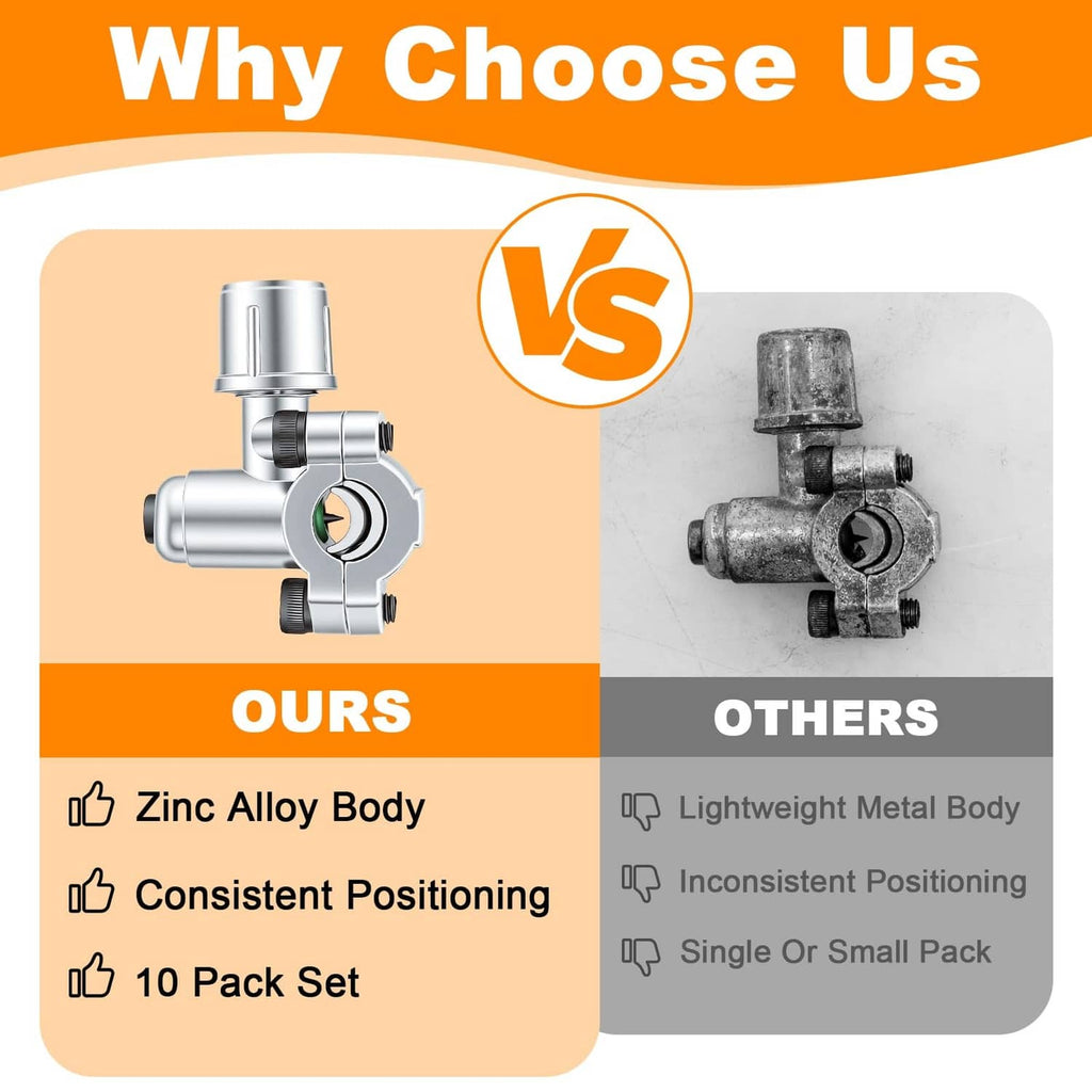 10-pack silver bullet piercing valve set with zinc alloy body and consistent fit