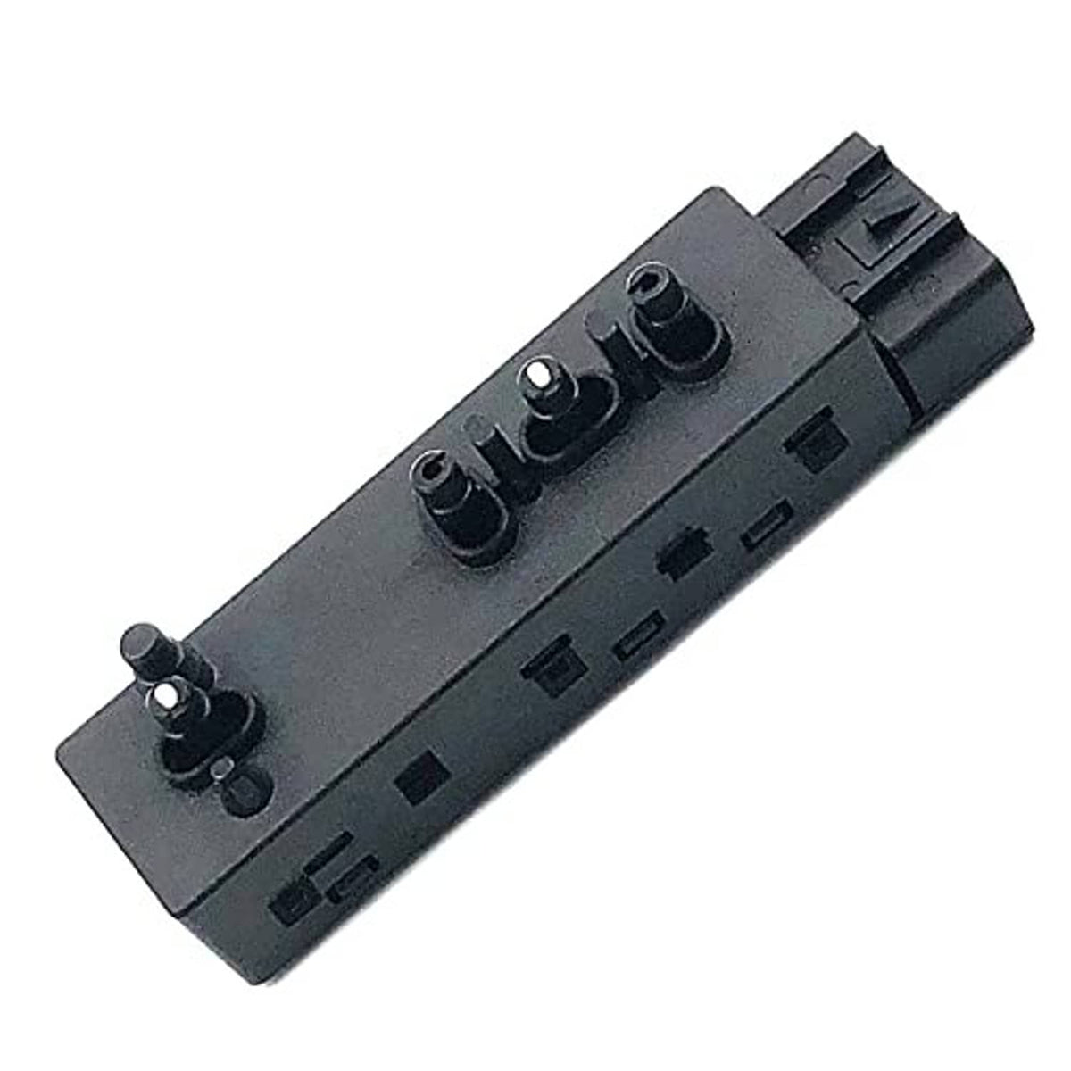 Power seat tilt control switch, dark gray panel with button posts and side plug