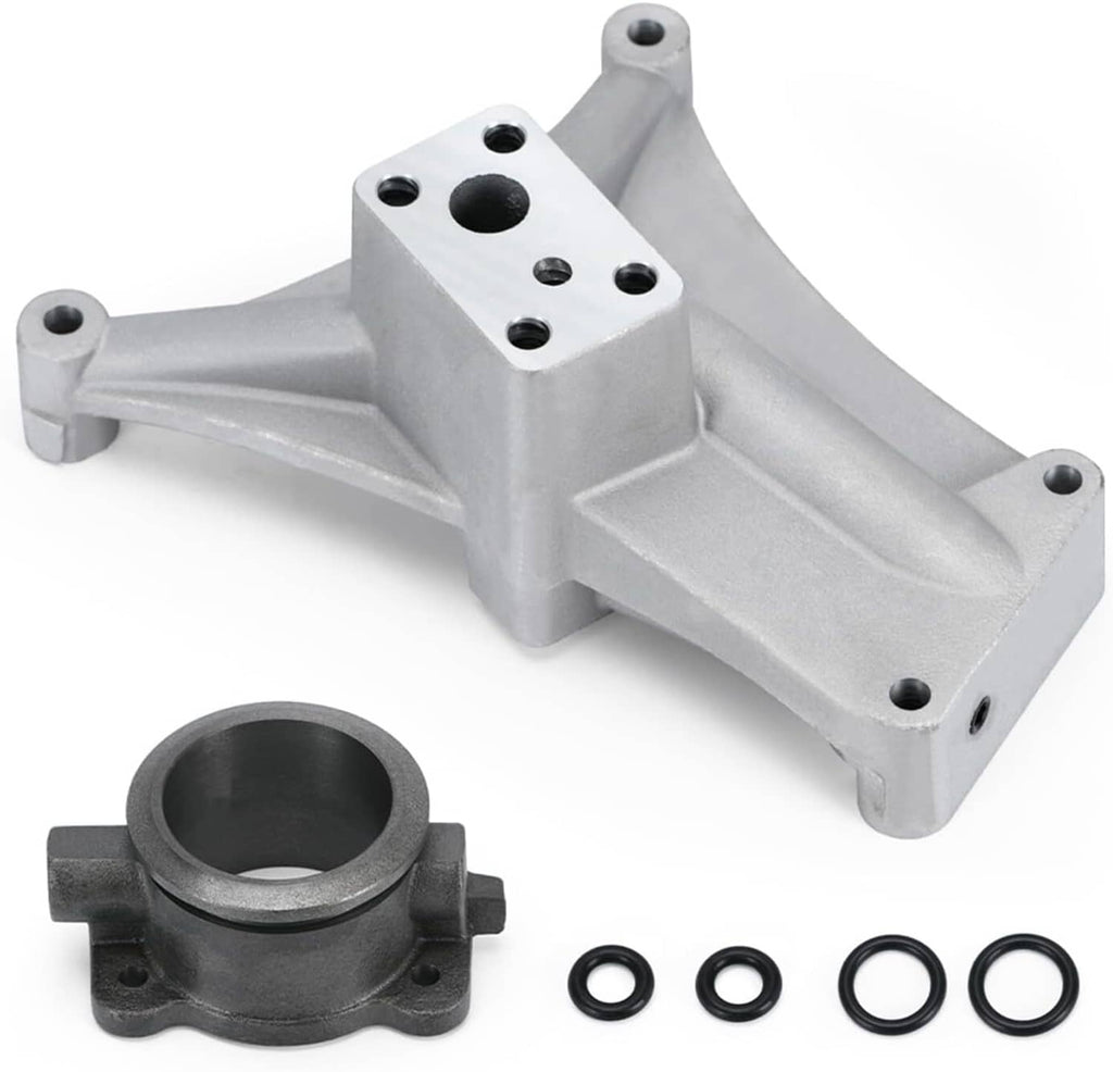 Turbo pedestal/exhaust housing assembly with mounting holes and included O-rings