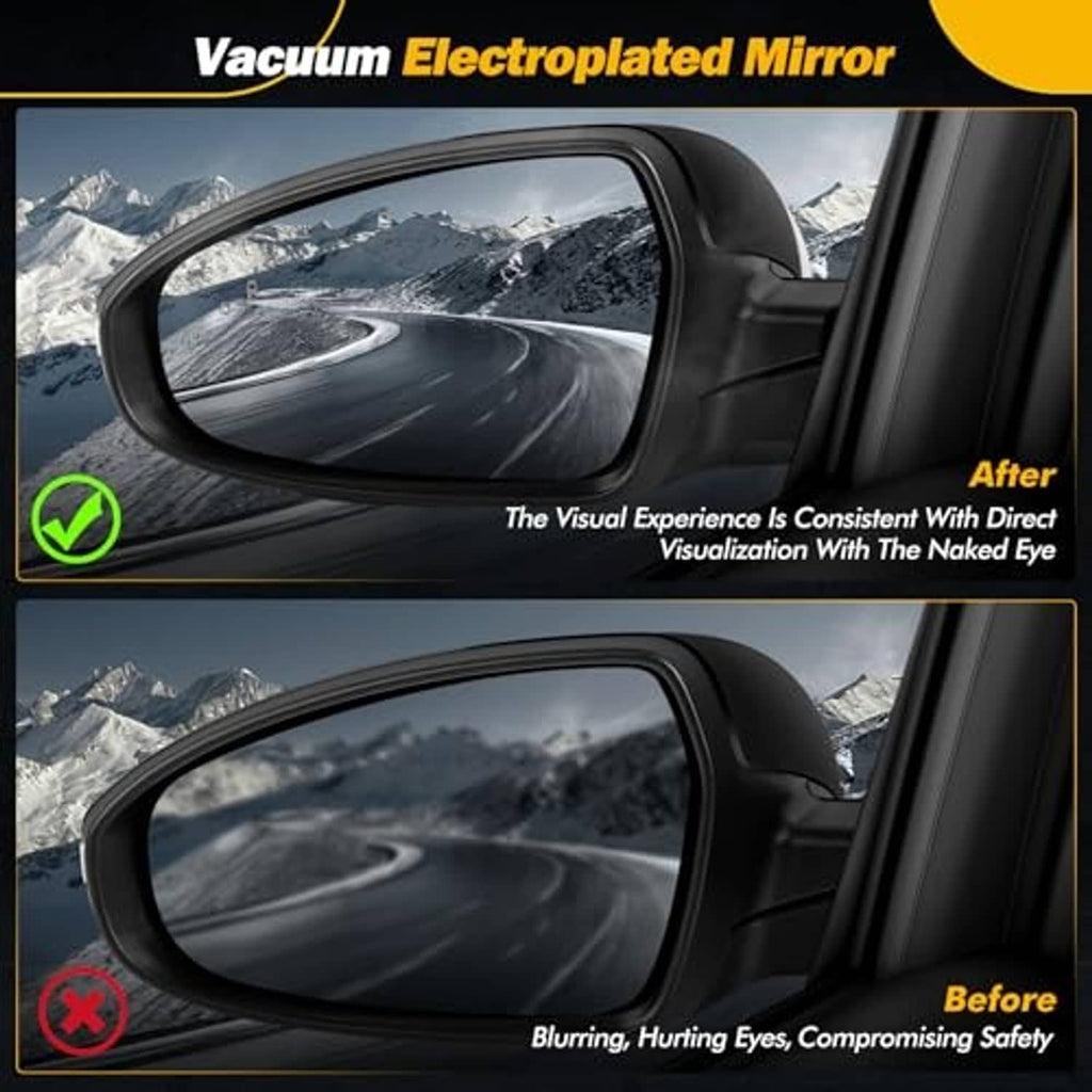 Vacuum electroplated mirror before-and-after, smoother reflective glass on left