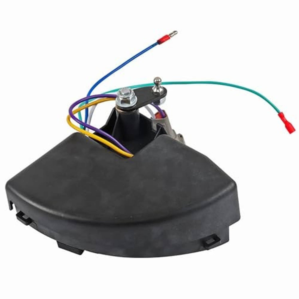 Golf cart wiper switch replacement with black curved cover, metal terminals, and wiring