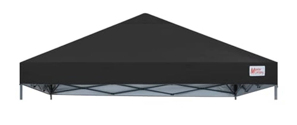 Replacement pop-up canopy top in black, with cross-brace frame base visible