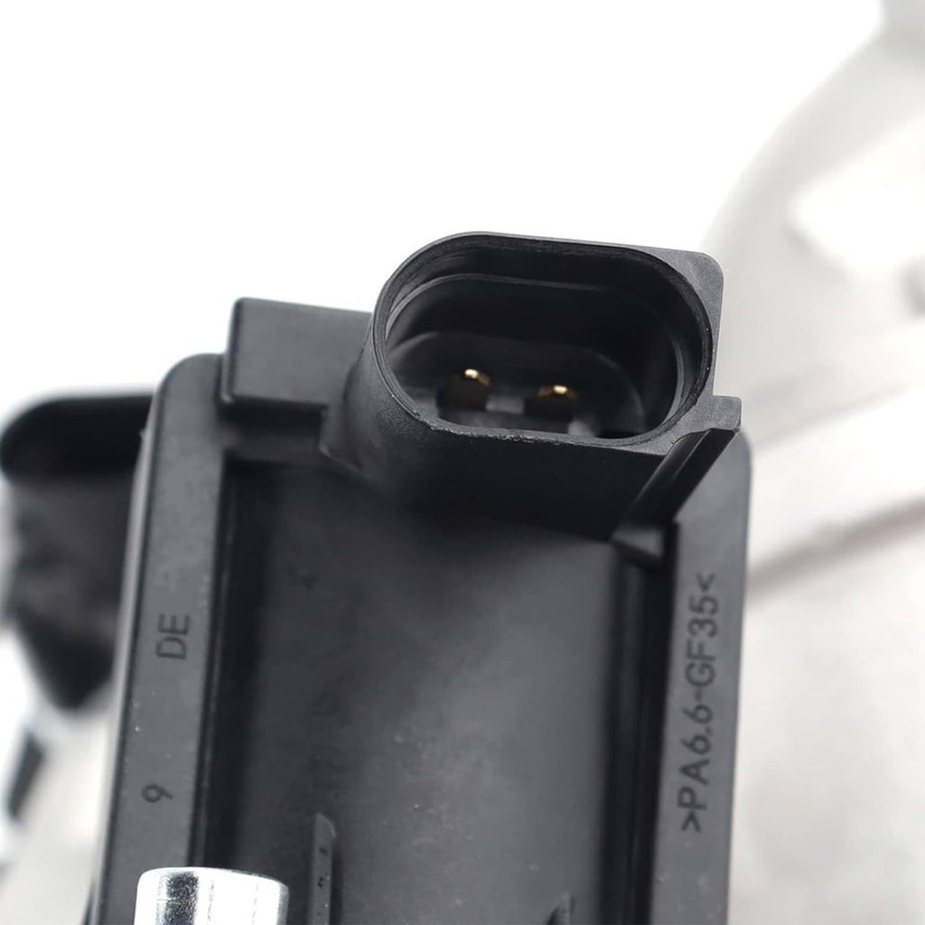 Turbocharger intake connector housing with visible plug terminals