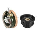 Adjustable ceramic power resistor with metal coil and black control knob housing
