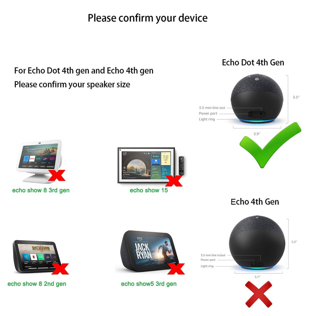 White power cord replacement compatibility guide with checkmarks and cable/adapter