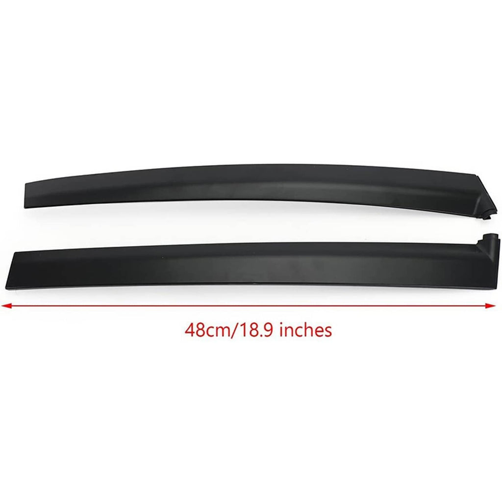 Black curved door sash trim bar, straight long profile with end caps