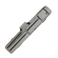 Light gray pool cue case with padded divider slots and zipper pockets