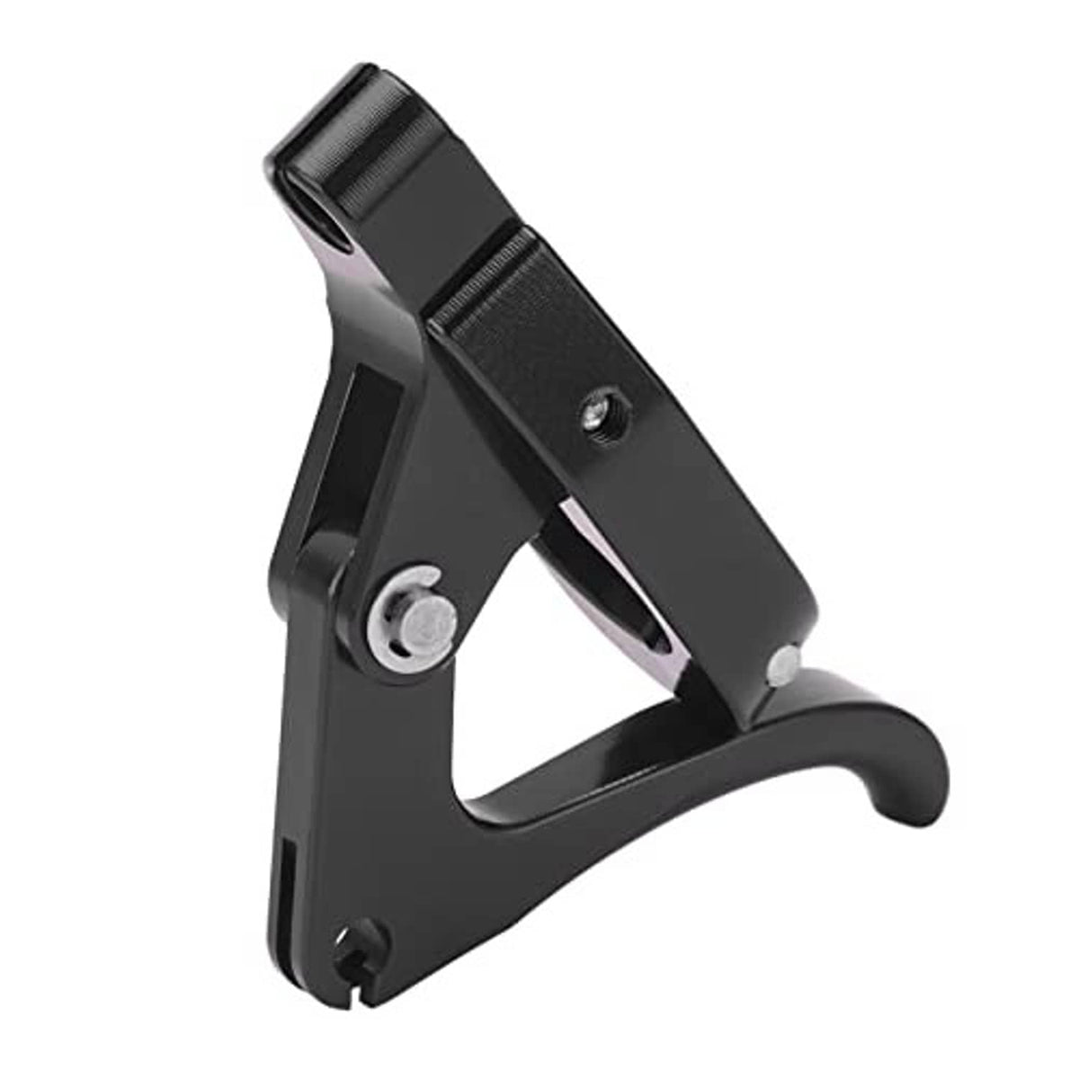 Jet ski throttle finger lever, black anodized look, angled view