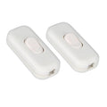 Inline cord switch, white two-pack with oval rocker on/off buttons.