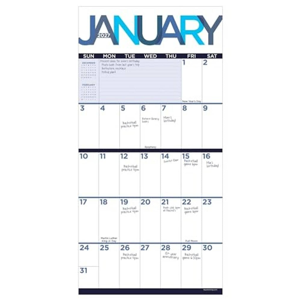 January 2027 monthly grid calendar sheet with dates from Sun to Sat
