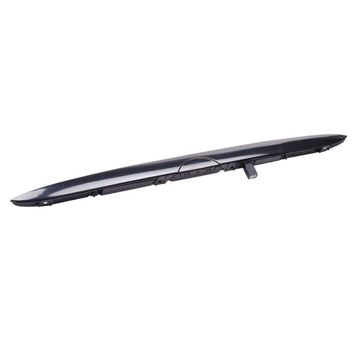 Black tailgate grip handle trim underside profile with central ridge and tabs