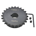 Roller chain sprocket, dark gray, 40B24-1 mark, center bore; includes Allen key and screws