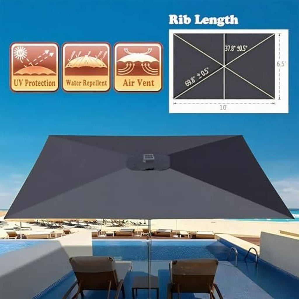 Dark gray rectangular replacement canopy with center tie/strap detail