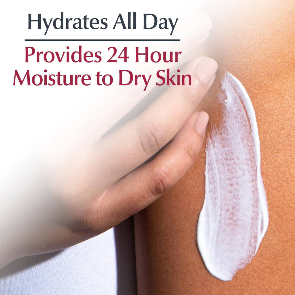Sunscreen body cream spread on skin for 24-hour moisture and hydration