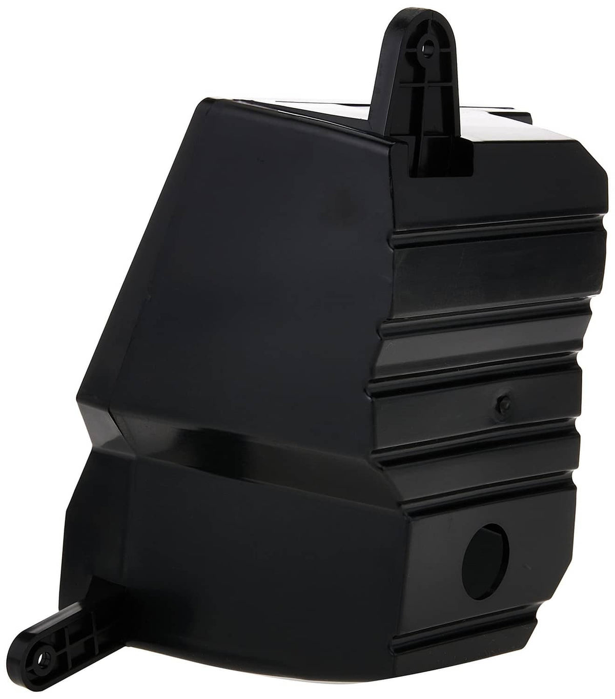 Black replacement speaker pod housing with raised side panel and mounting tabs