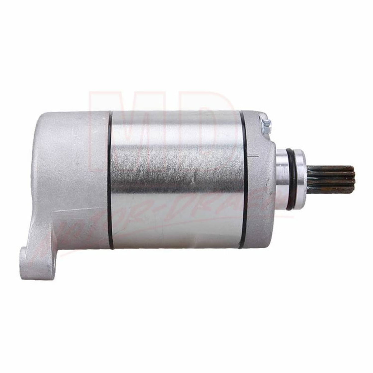 Recoil starter motor housing with black seal ring and splined shaft