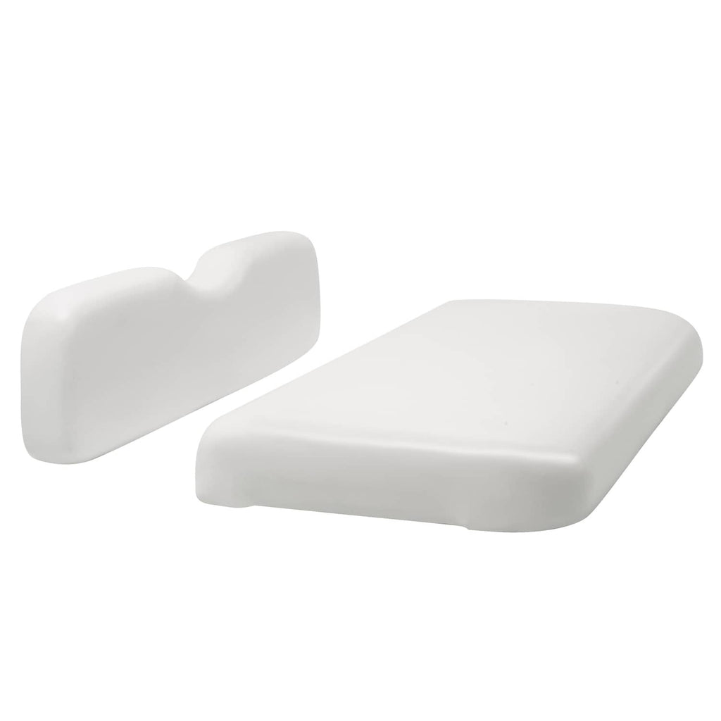 White golf cart seat bottom cushion with matching white backrest