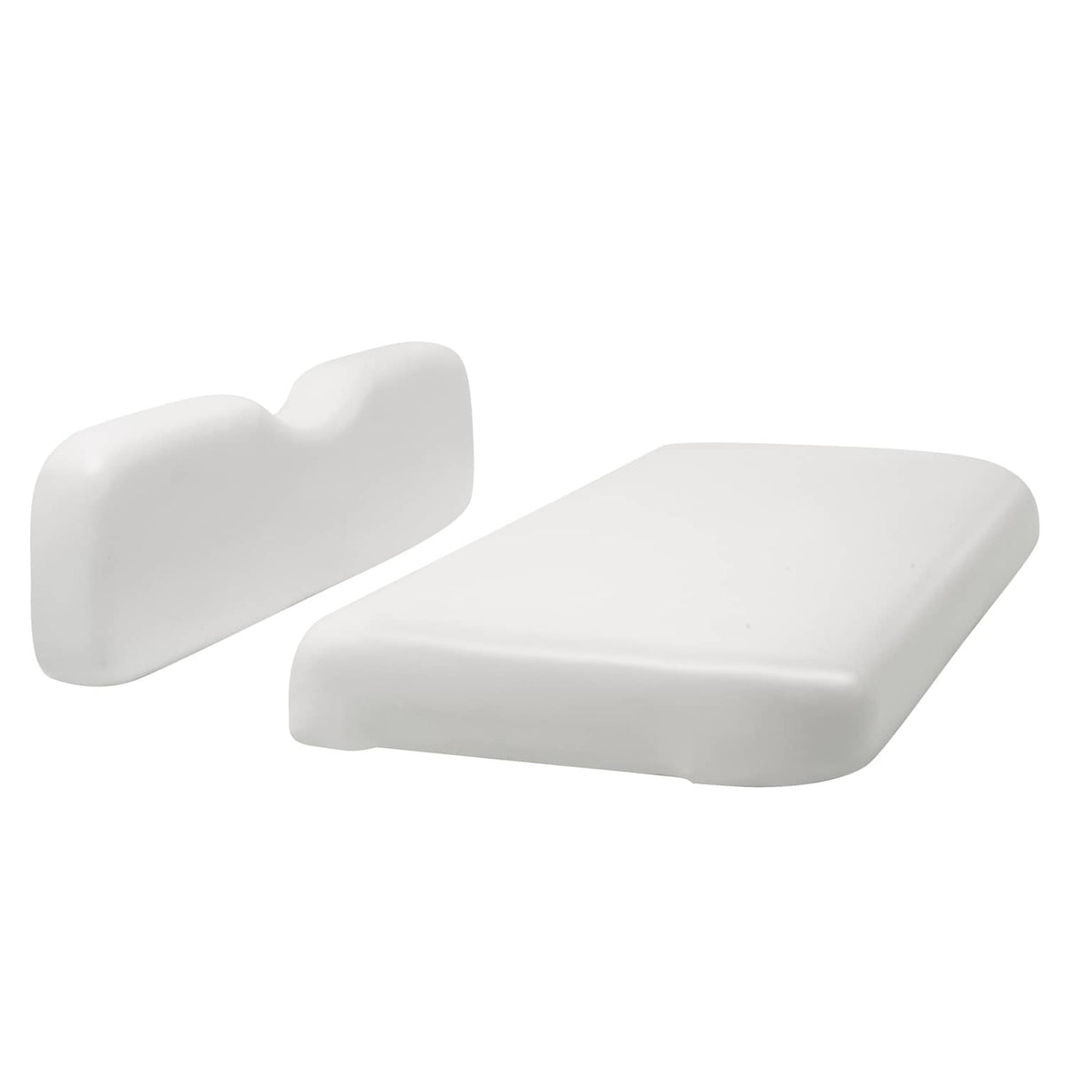 White golf cart seat bottom cushion with matching white backrest