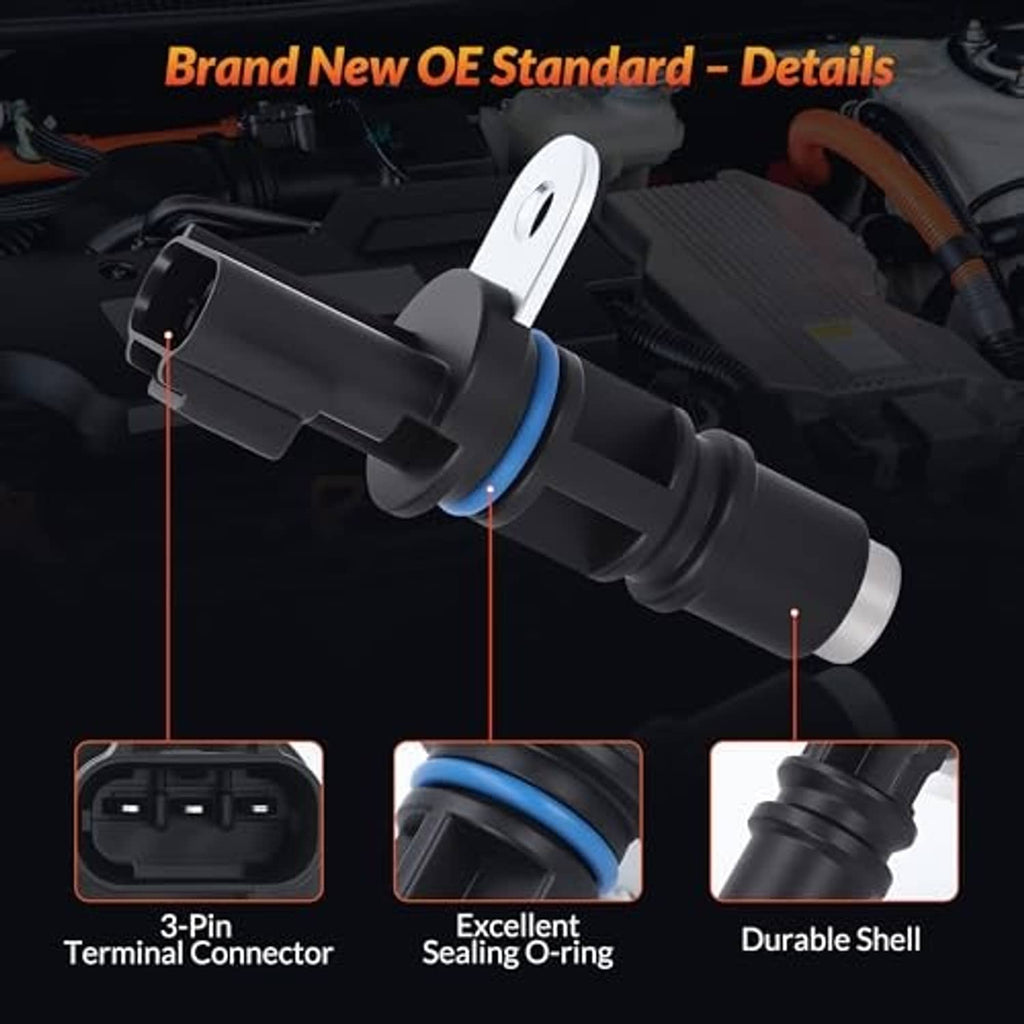 Camshaft position sensor with blue o-ring and three-pin electrical connector