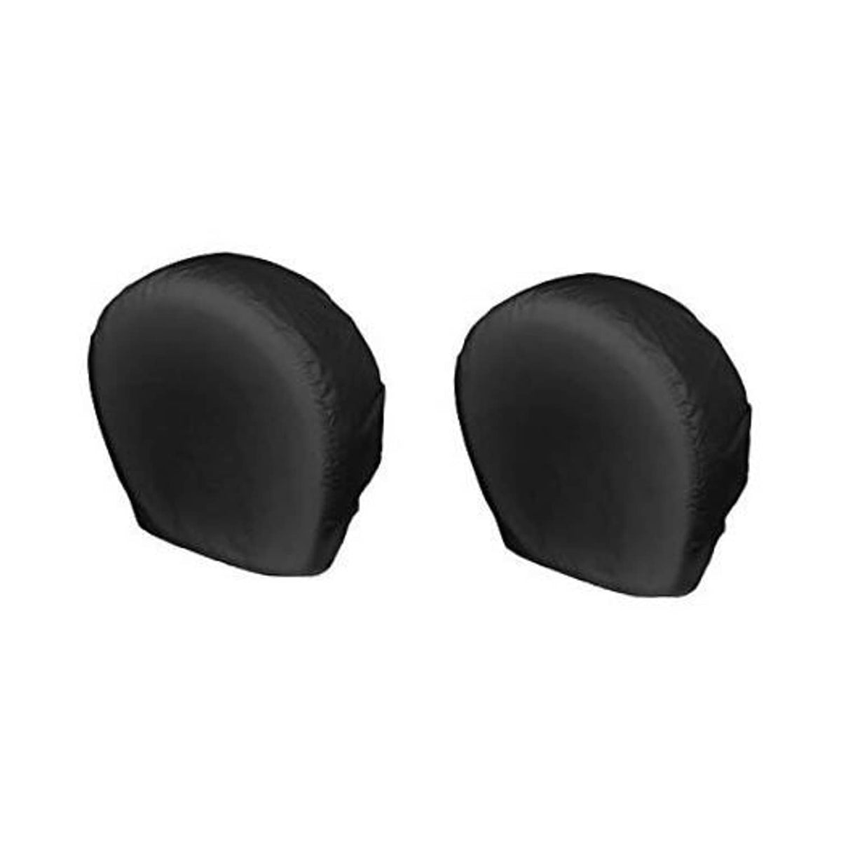 Set of two black tire wheel protector covers, rounded cap shape