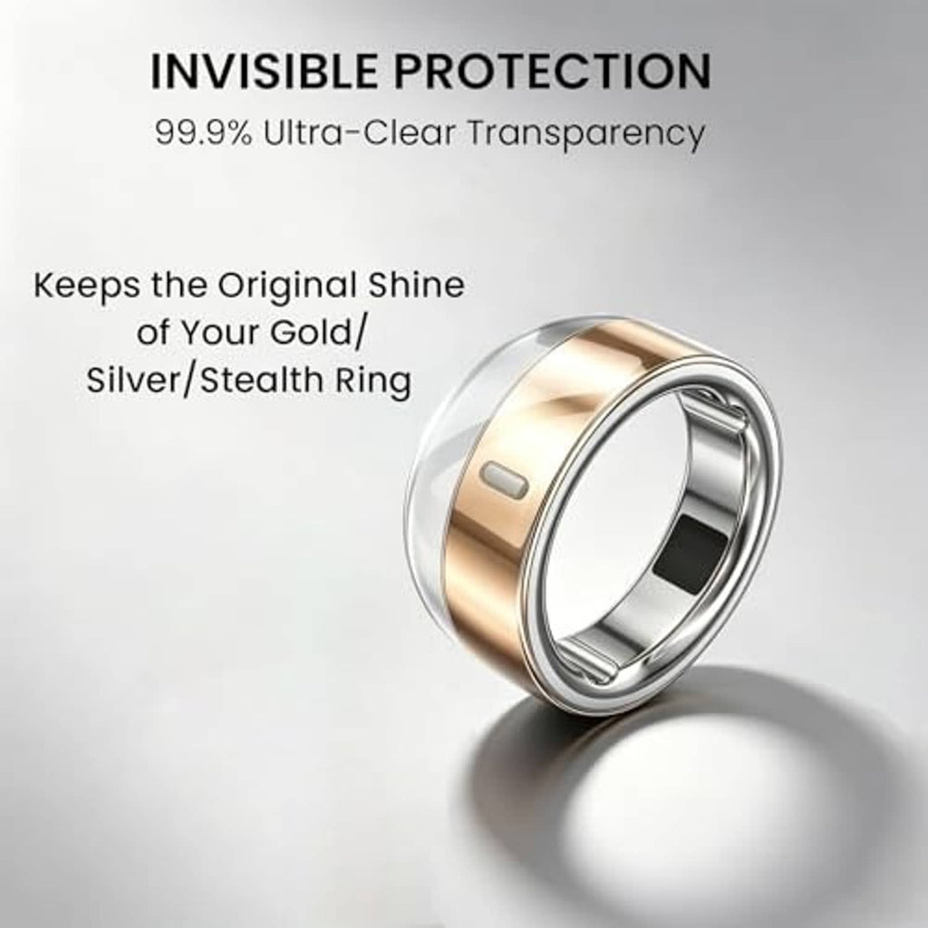 Clear protective cover for Oura Ring, gold-tone and silver-tone ring wraps