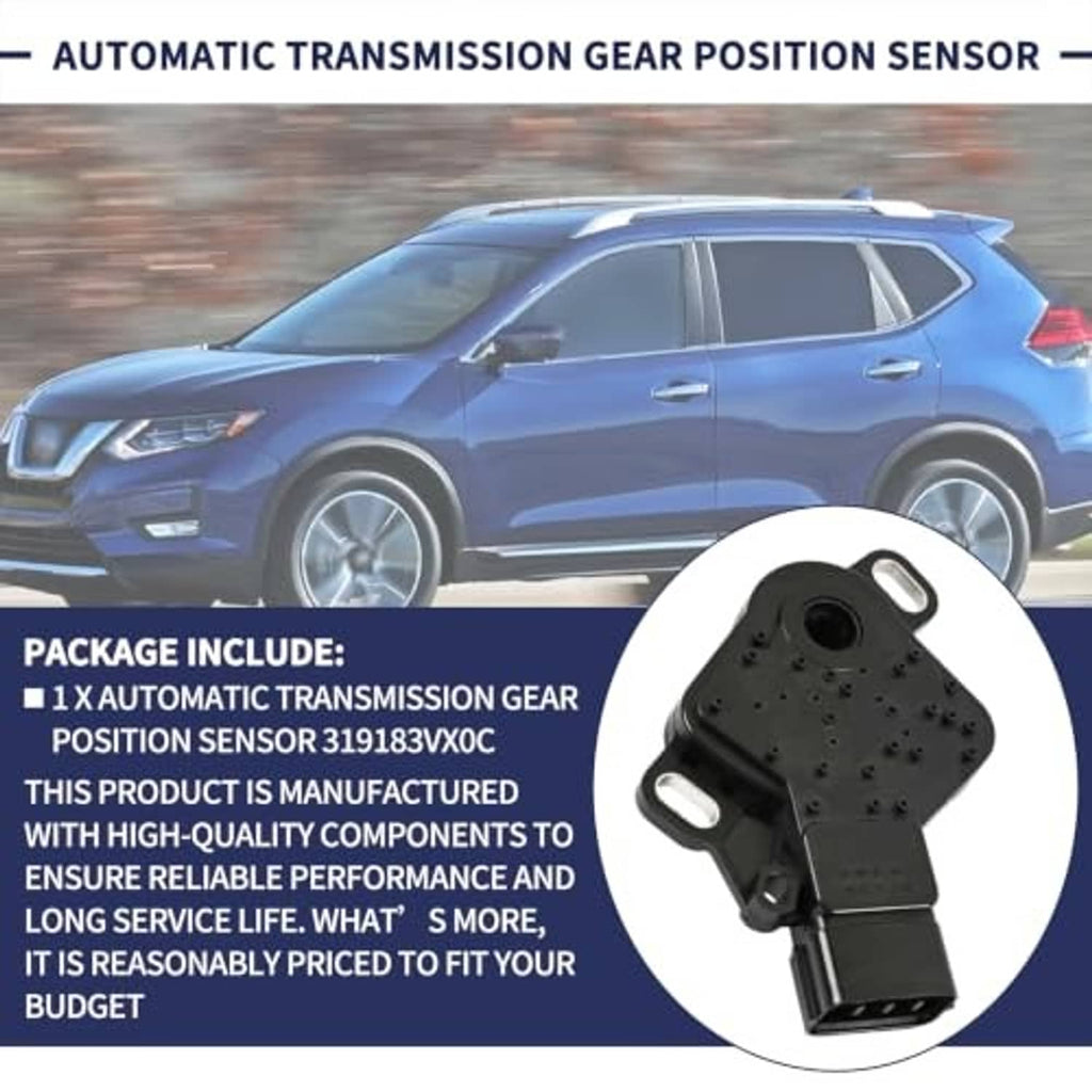 Black automatic transmission gear position sensor close-up with oval mounting holes