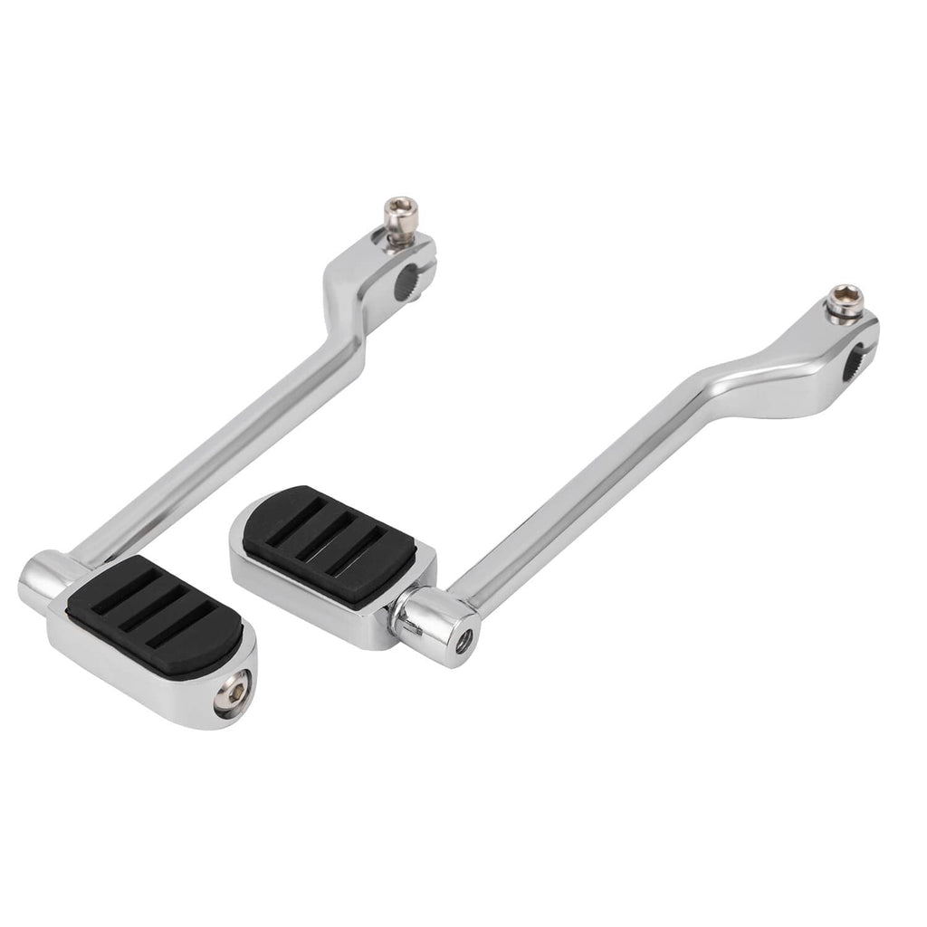 Heel-toe shift lever set with chrome bars and black rubber pedal pads