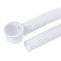 White bathtub drain pipe with ribbed corrugated tube and stopper end