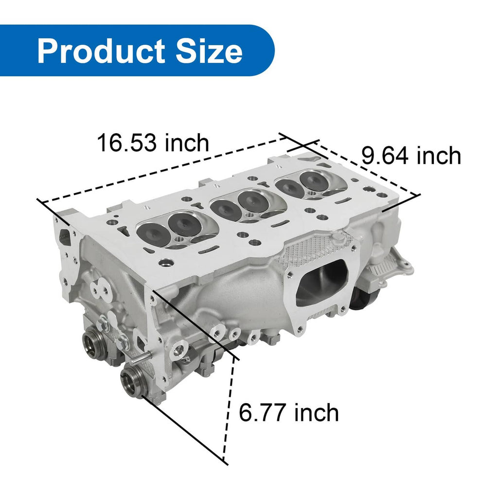Cylinder head assembly pair, gray aluminum engine block with cylinder bores and ports