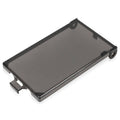 Dark gray 1-gang vertical outdoor outlet cover, rectangular with mounting hole